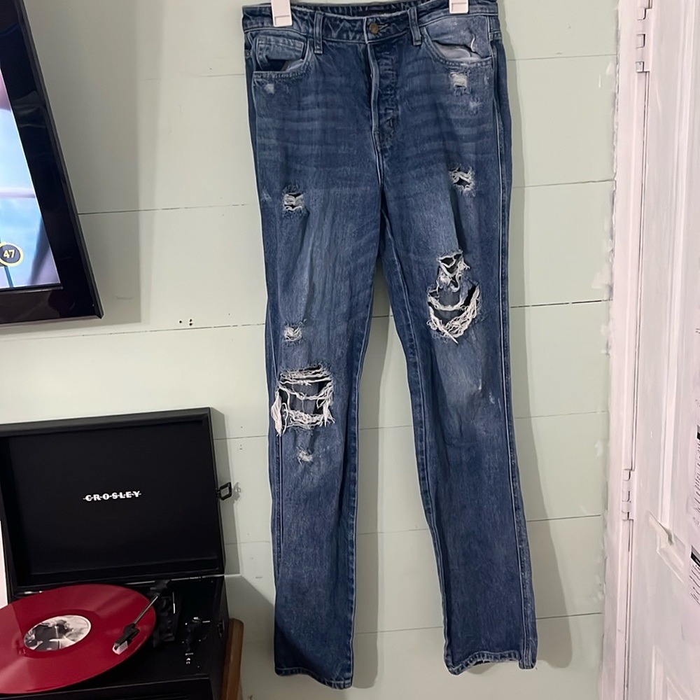 Flying Monkey Blue Ultra High Rise Straight Jeans